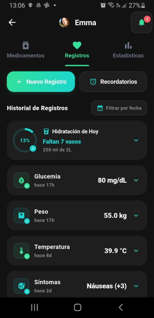 Historial de Registros
